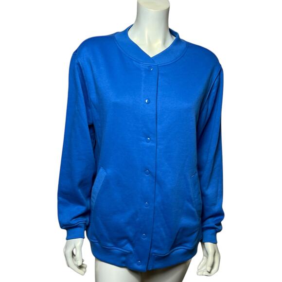 Blair Blue Cardigan Sweater Vintage Loungewear Cozy Sweatshirt Material - Picture 1 of 13
